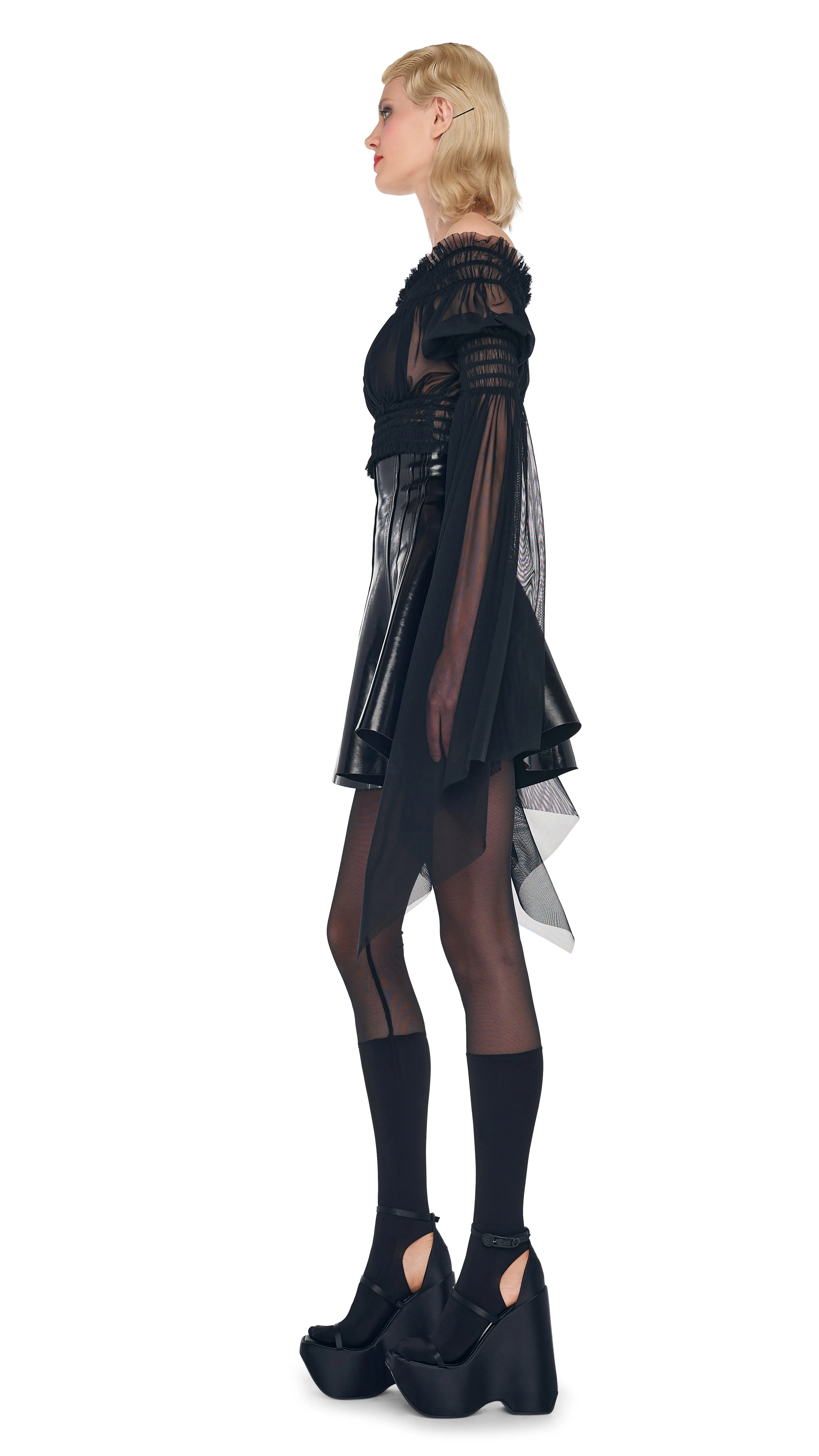 PEASANT CROPPED TOP sold by Norma Kamali product image thumbnail 2