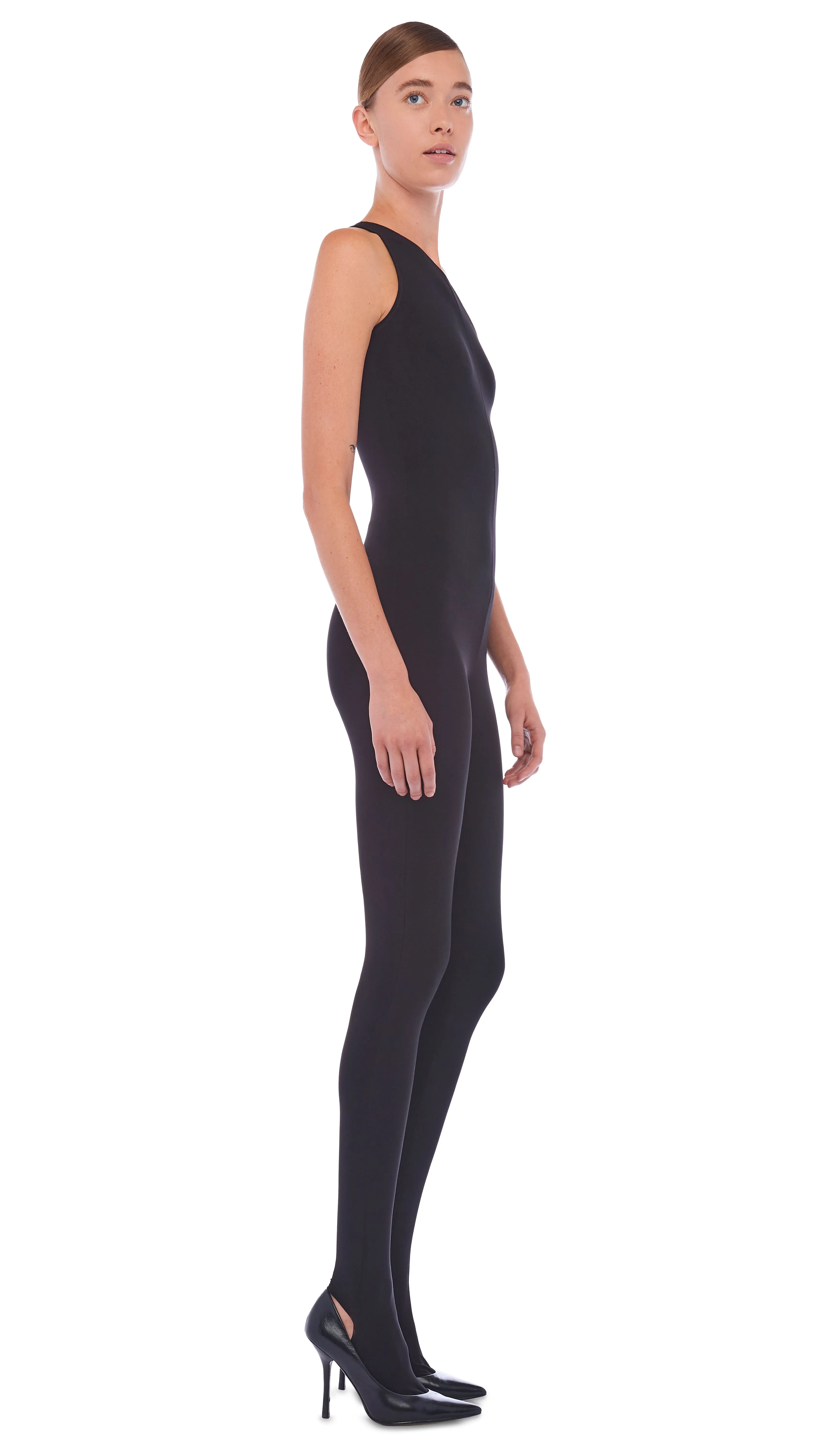 ONE SHOULDER CATSUIT W/ FOOTIE sold by Norma Kamali product image thumbnail 4
