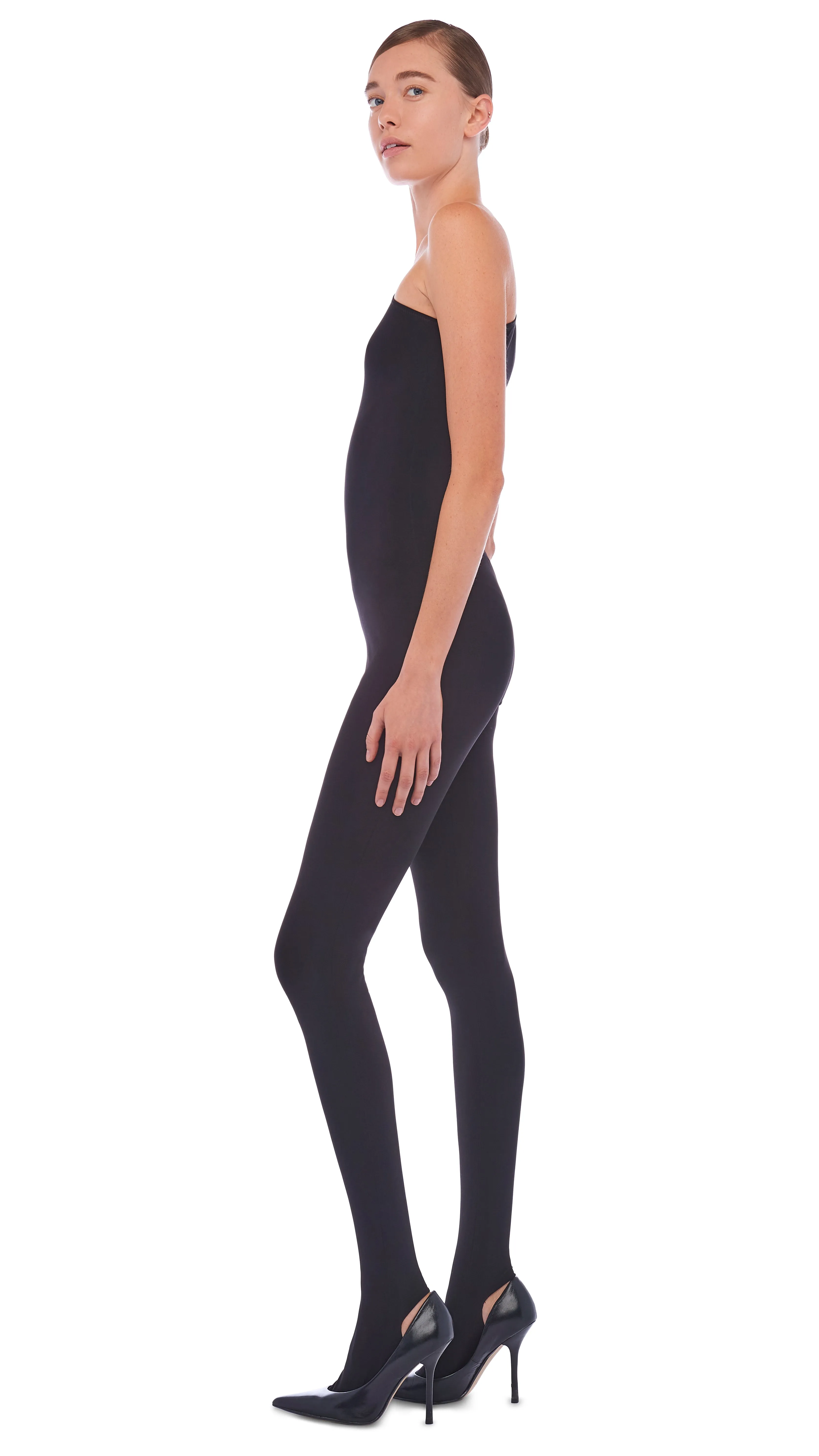 ONE SHOULDER CATSUIT W/ FOOTIE sold by Norma Kamali product image thumbnail 2