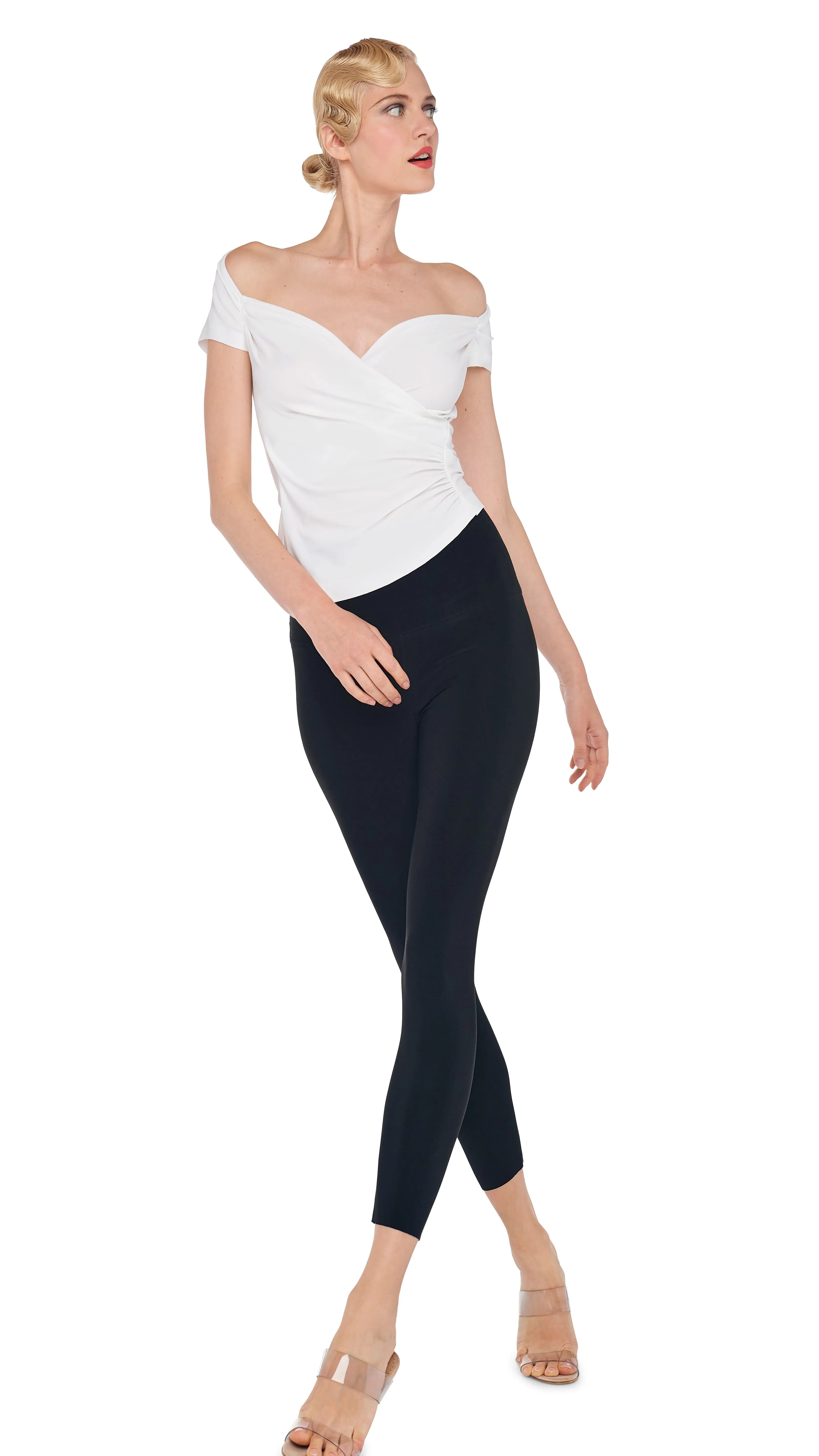 CAP SLEEVE SWEETHEART SIDE DRAPE TOP sold by Norma Kamali product image thumbnail 4