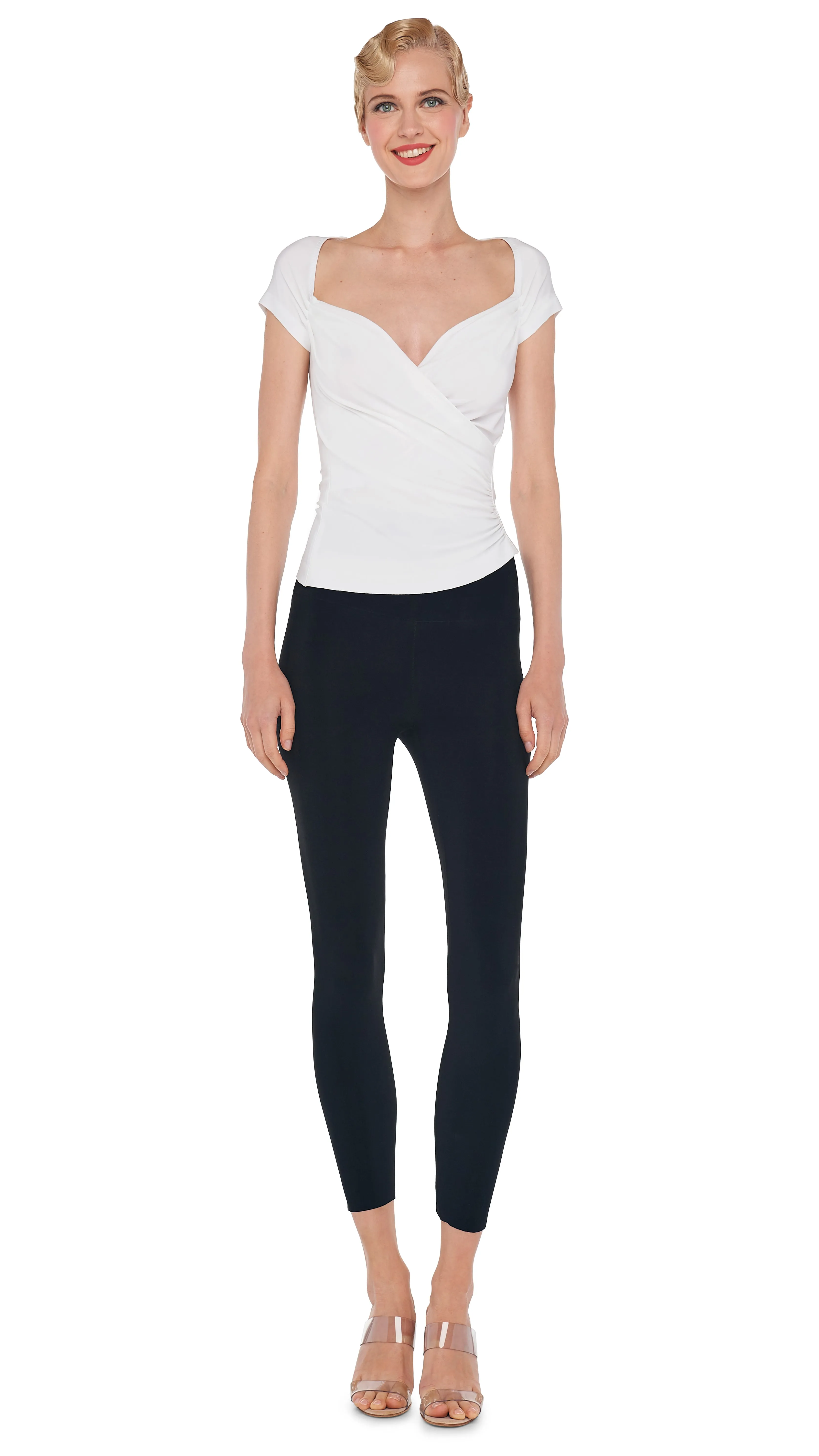 CAP SLEEVE SWEETHEART SIDE DRAPE TOP sold by Norma Kamali