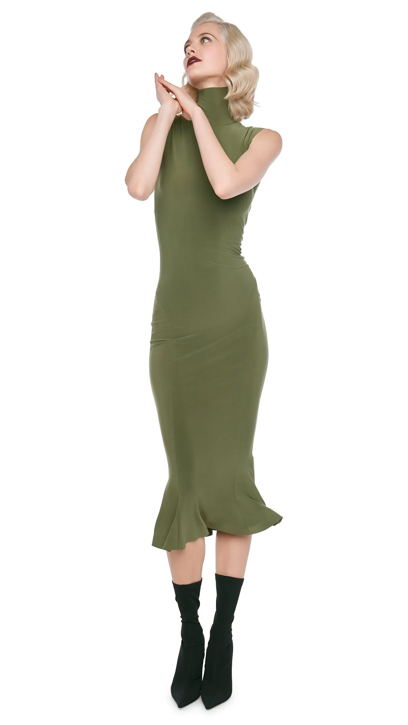 TURTLE FISHTAIL DRESS sold by Norma Kamali product image thumbnail 4