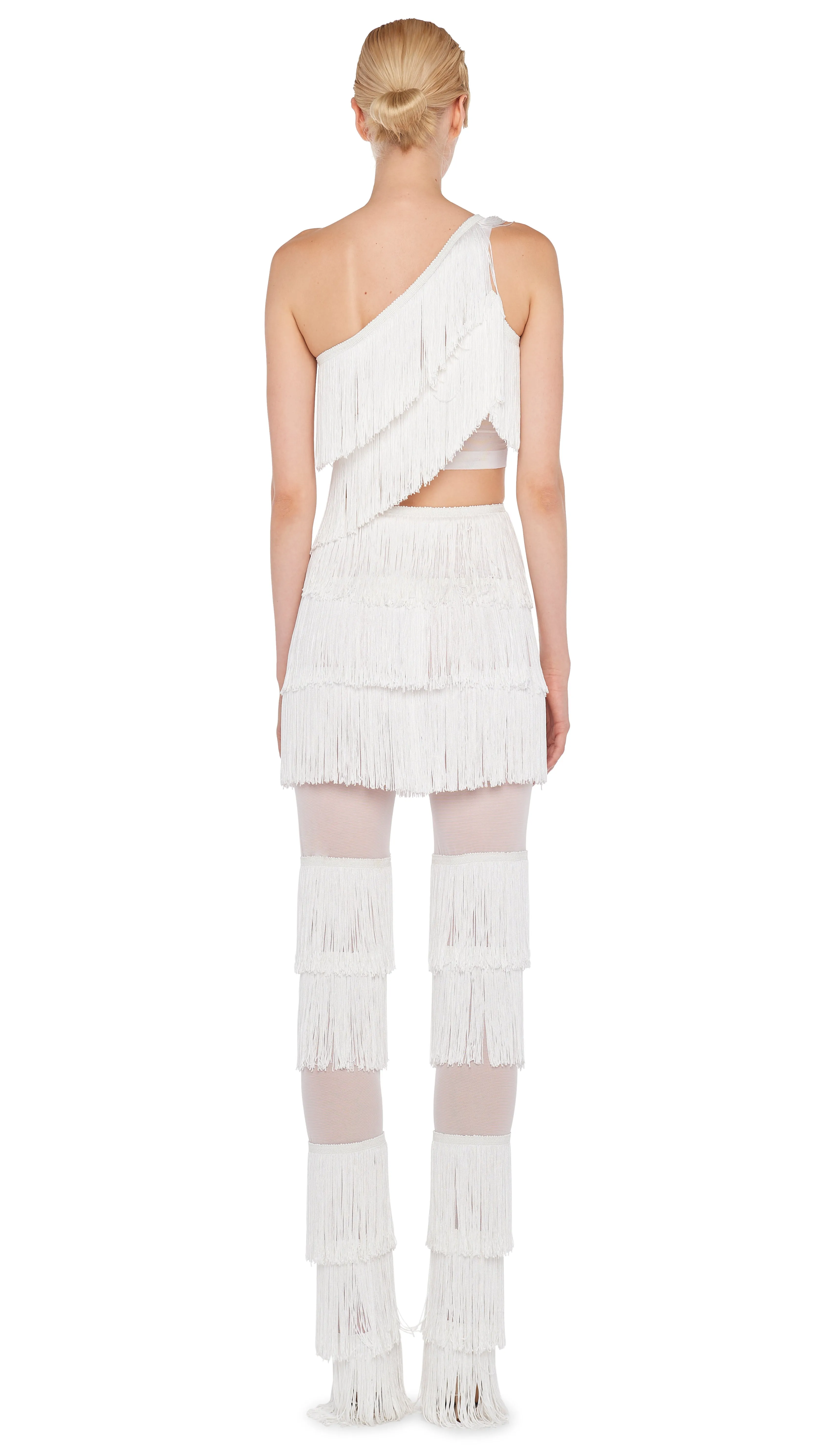 SPLICED BOOT PANT WITH FRINGE sold by Norma Kamali product image thumbnail 3