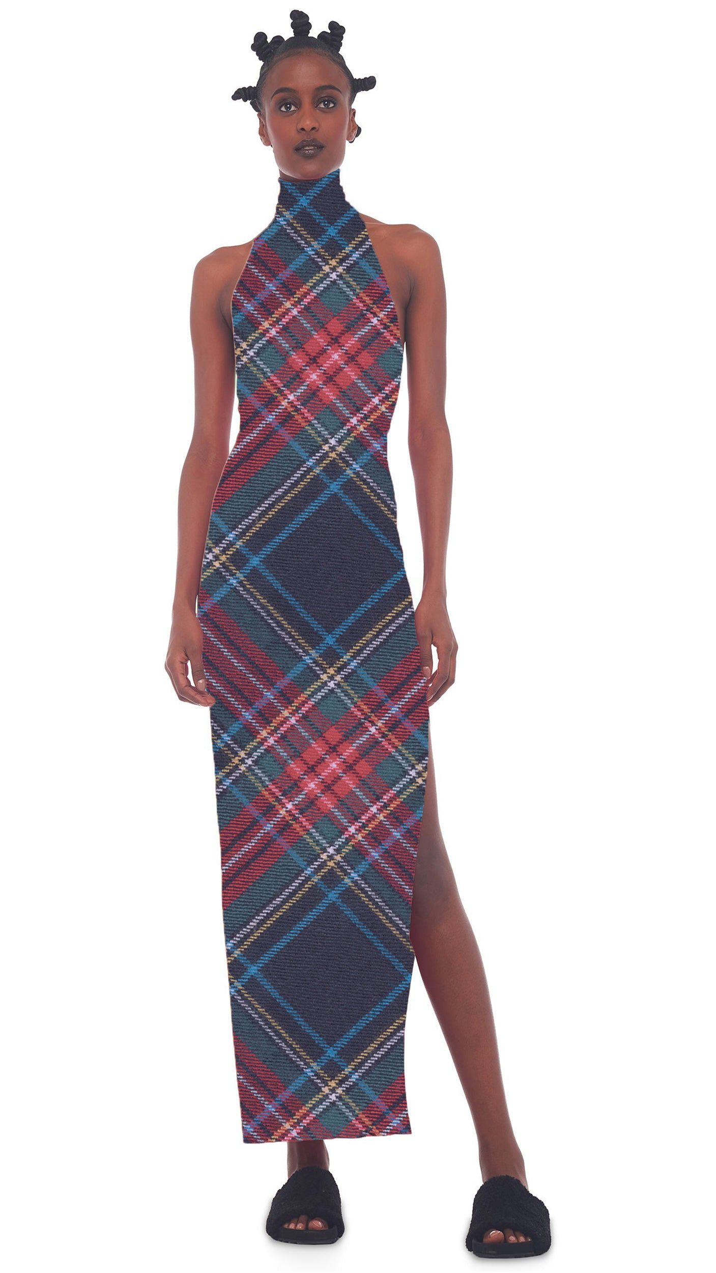 HALTER TURTLE SIDE SLIT GOWN sold by Norma Kamali