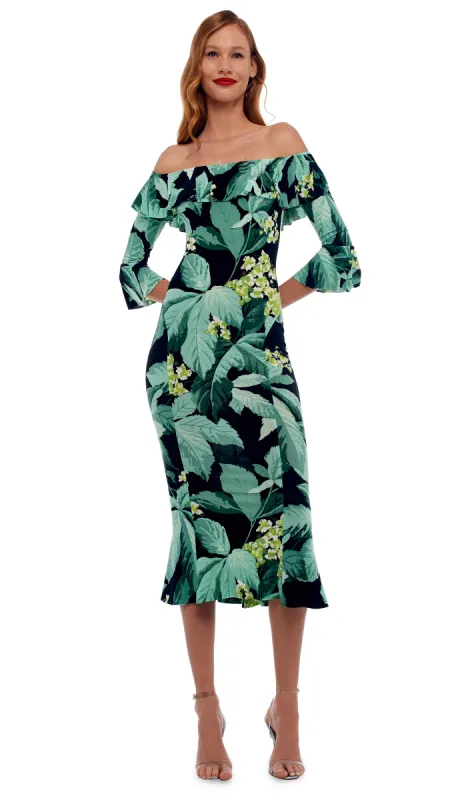 RUFFLE FISHTAIL DRESS made by Norma Kamali