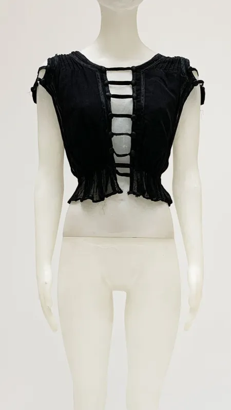 CAP SLEEVE CROP TOP made by Norma Kamali