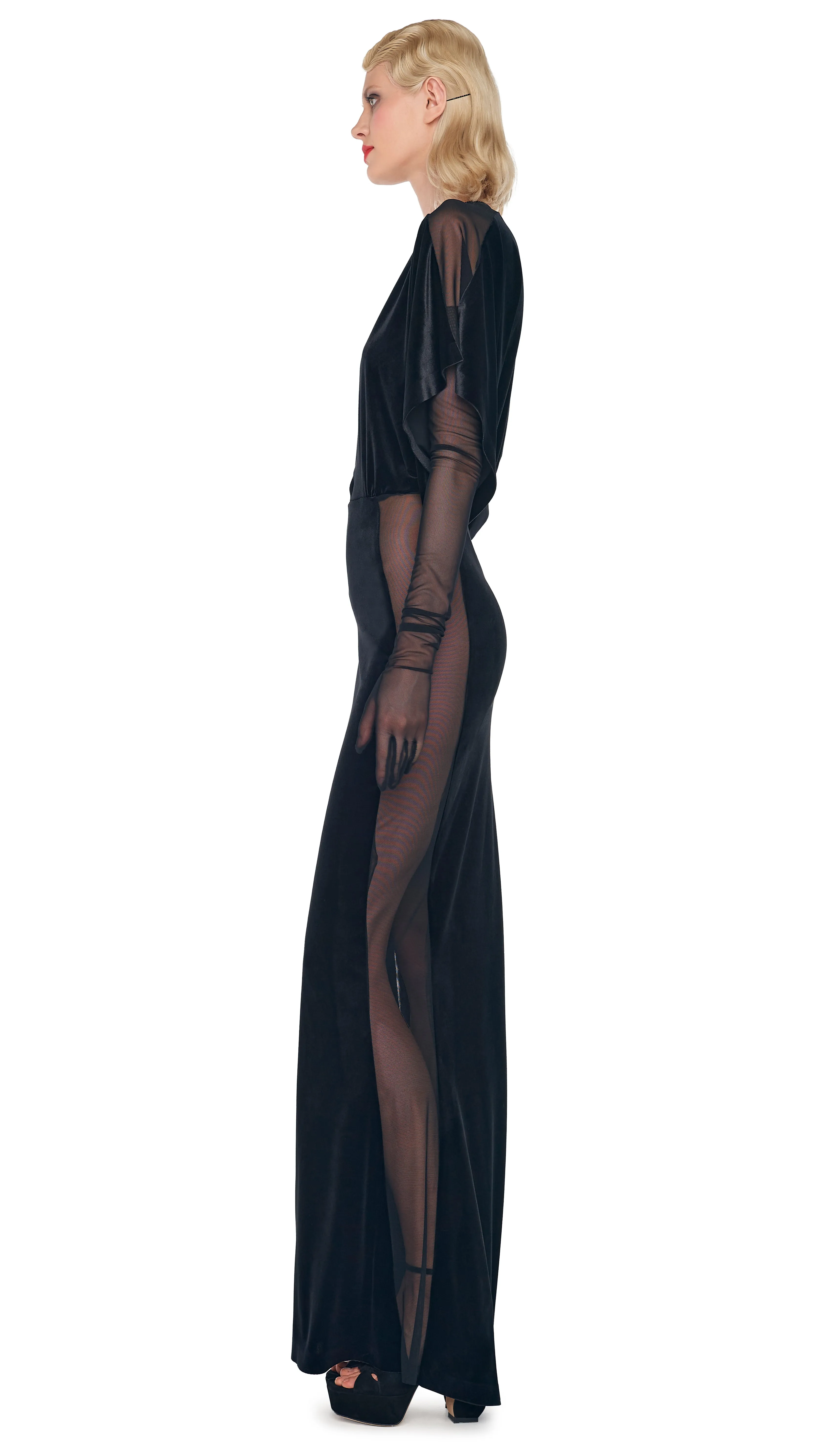 OBIE GOWN W/ MESH SIDES sold by Norma Kamali product image thumbnail 2