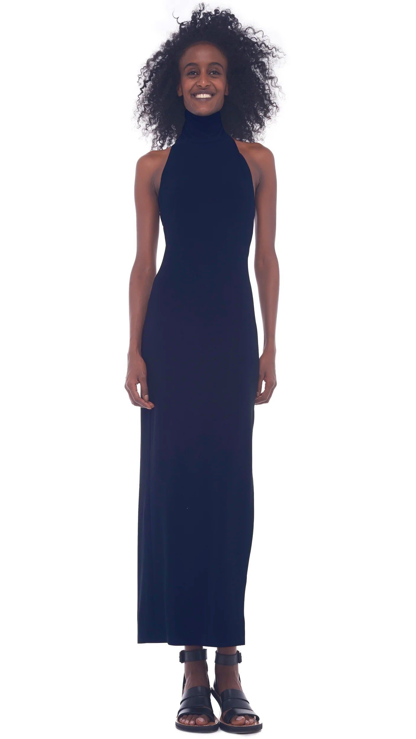 HALTER TURTLE SIDE SLIT GOWN sold by Norma Kamali