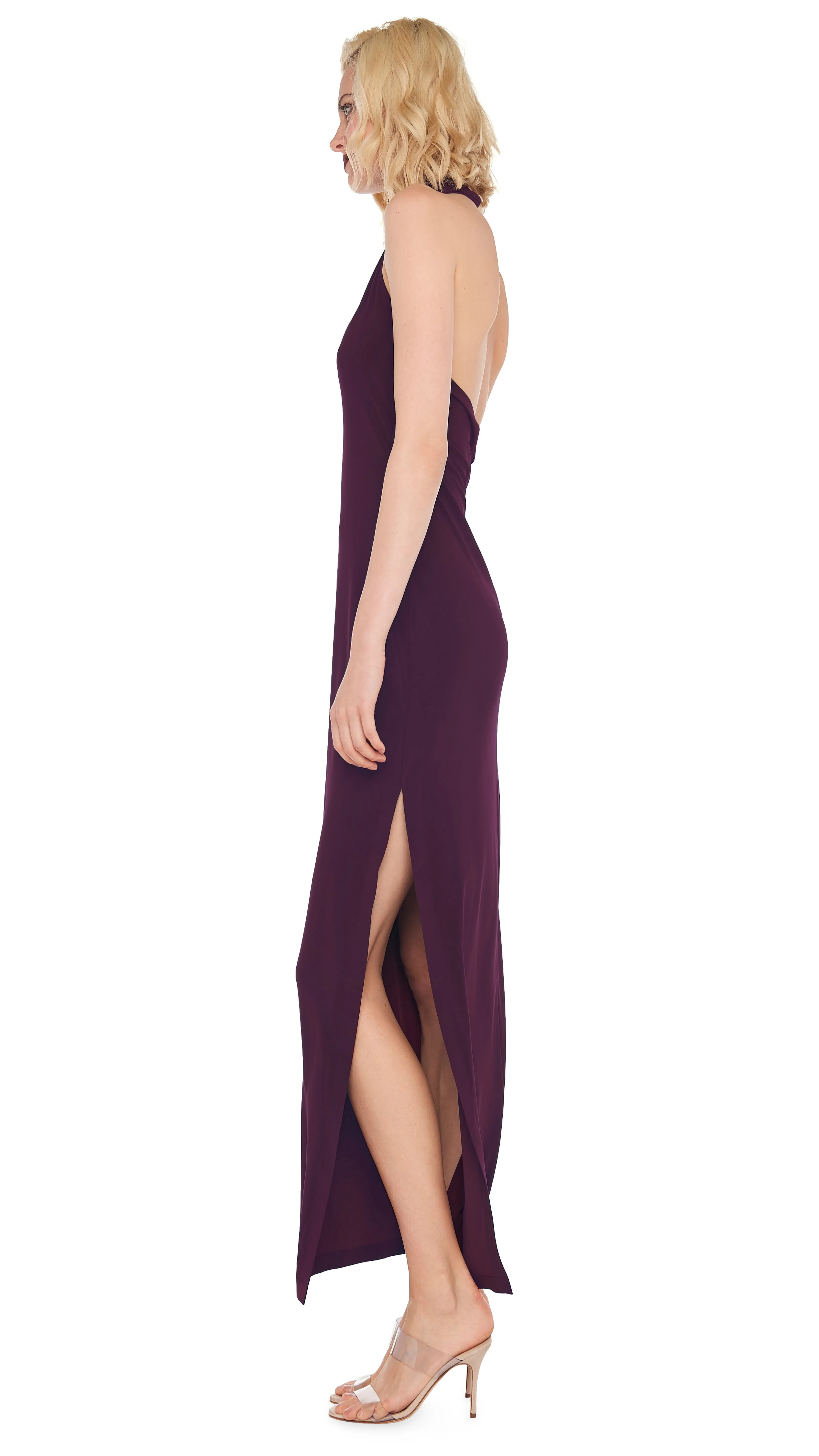 HALTER TURTLE SIDE SLIT GOWN sold by Norma Kamali product image thumbnail 2