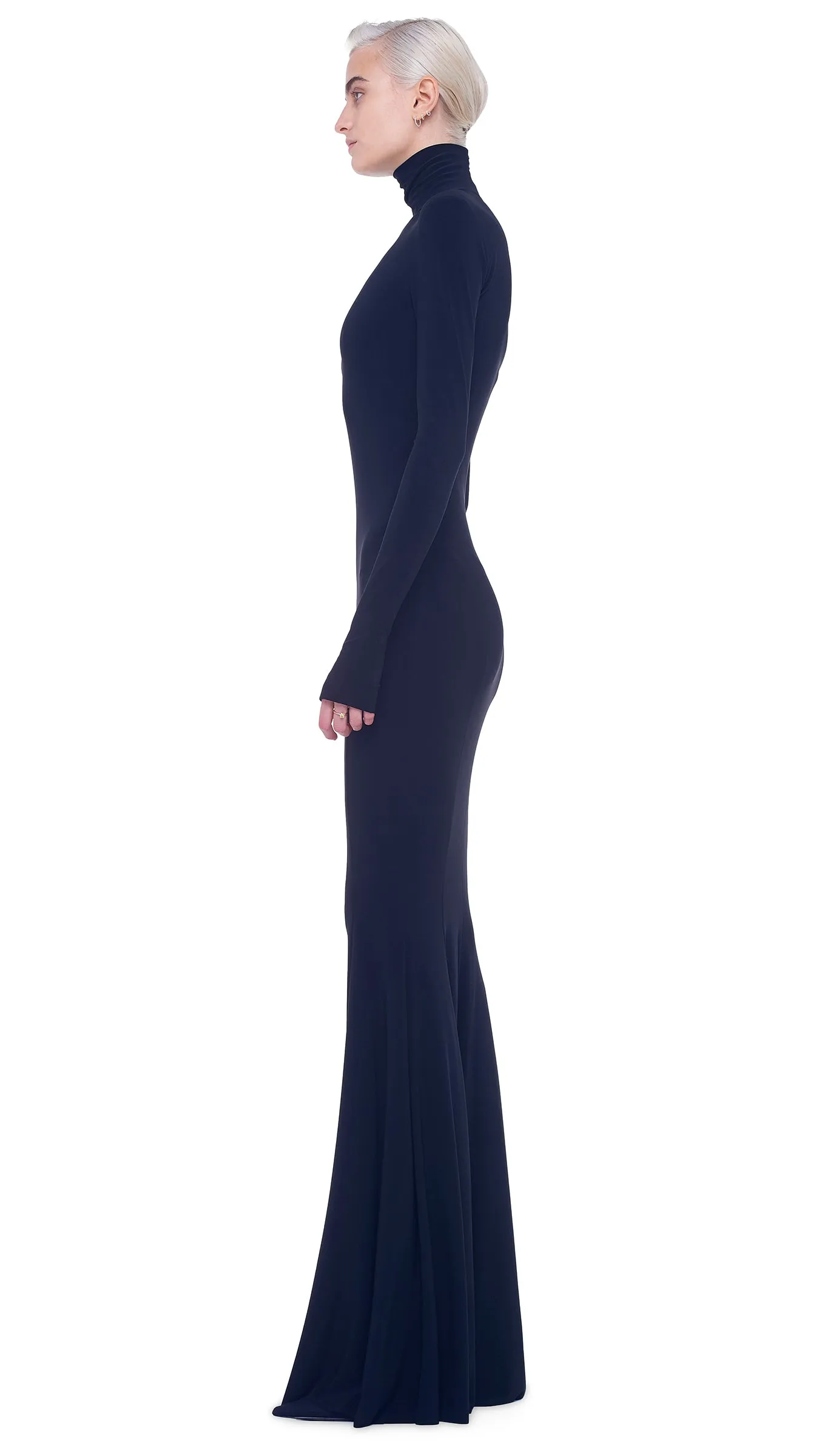 LONG SLEEVE TURTLE FISHTAIL GOWN sold by Norma Kamali product image thumbnail 3
