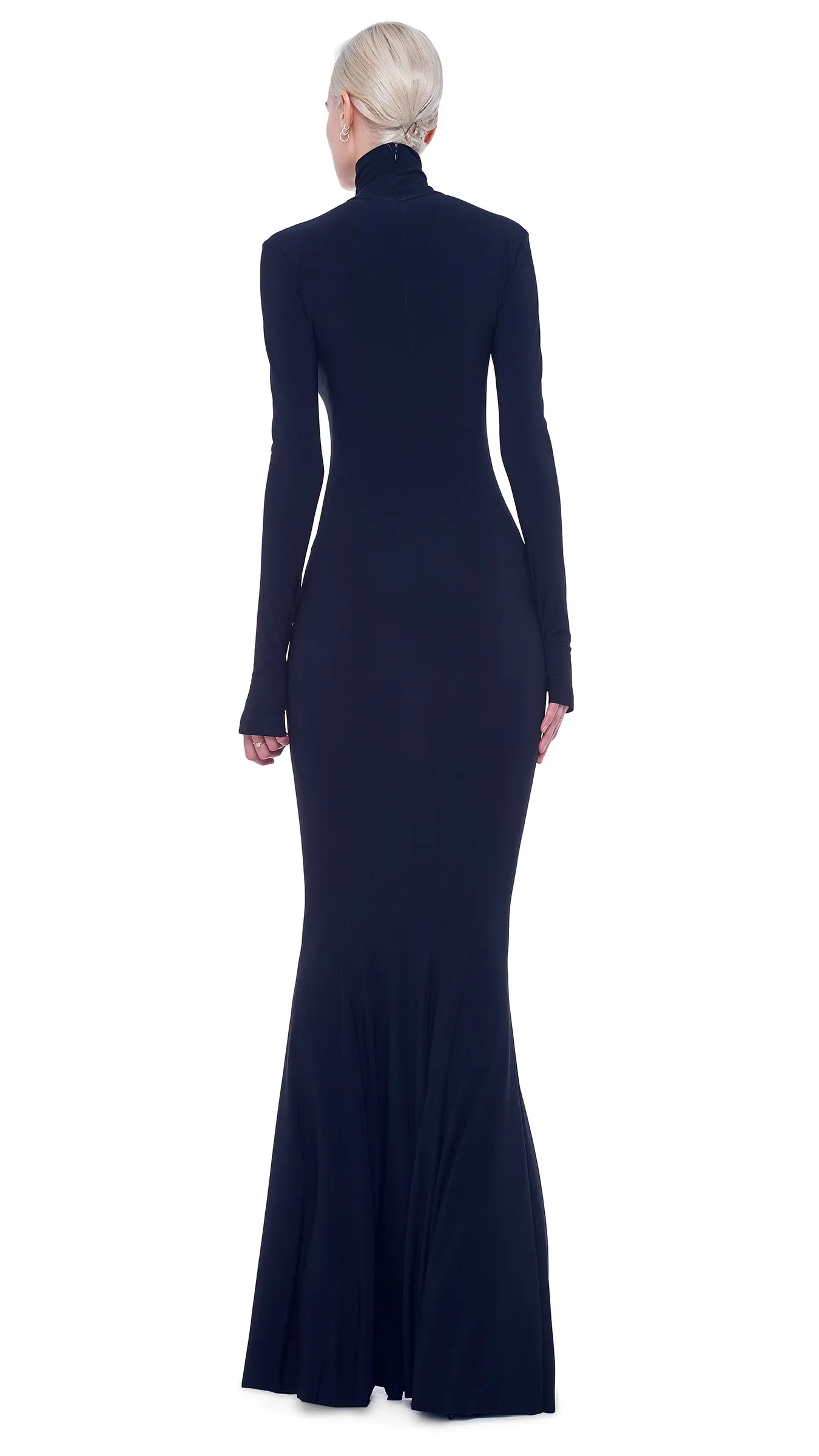 LONG SLEEVE TURTLE FISHTAIL GOWN sold by Norma Kamali product image thumbnail 4