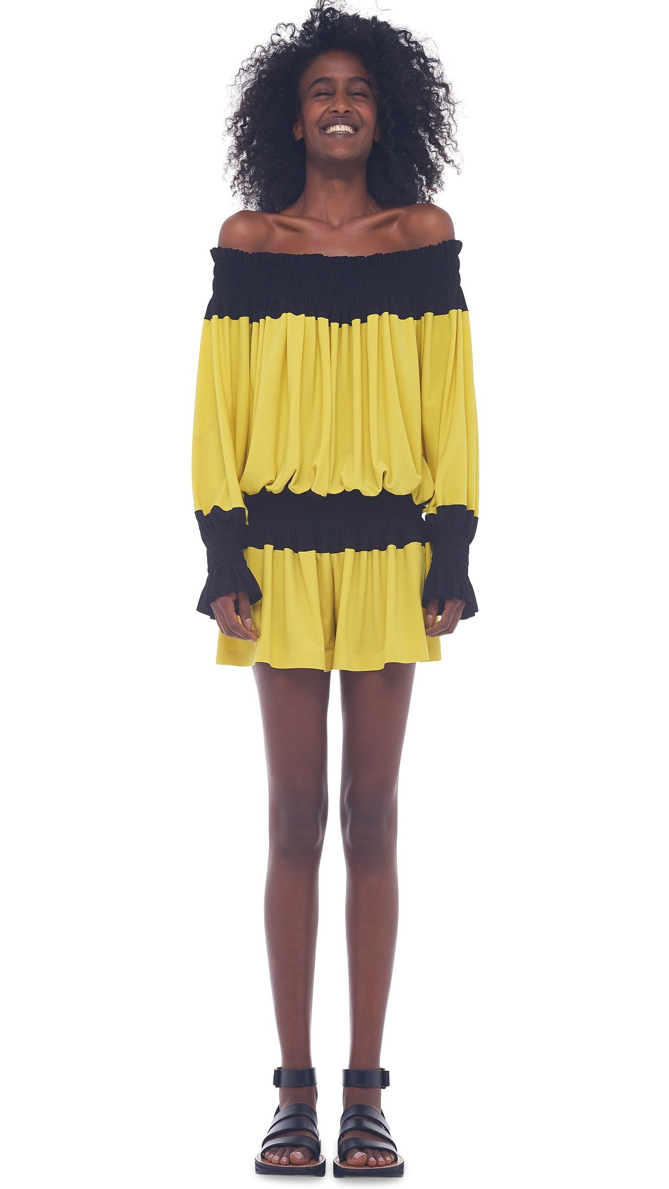 SPLICED PEASANT JUMPSHORT sold by Norma Kamali