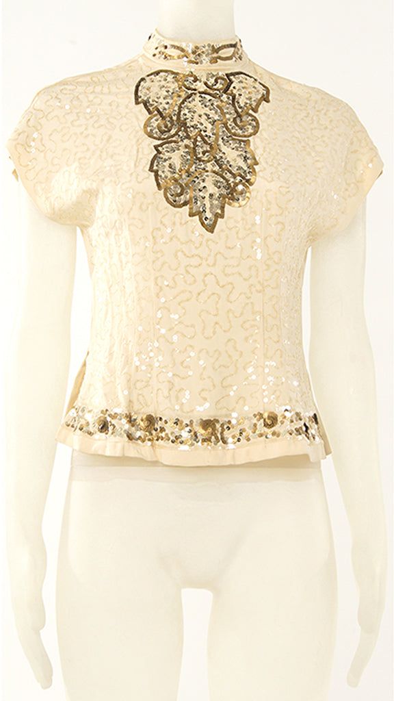SEQUIN LEAF TOP sold by Norma Kamali