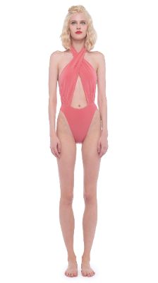 CROSS HALTER BODYSUIT sold by Norma Kamali