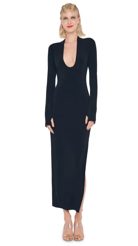 U NECK SIDE SLIT GOWN sold by Norma Kamali