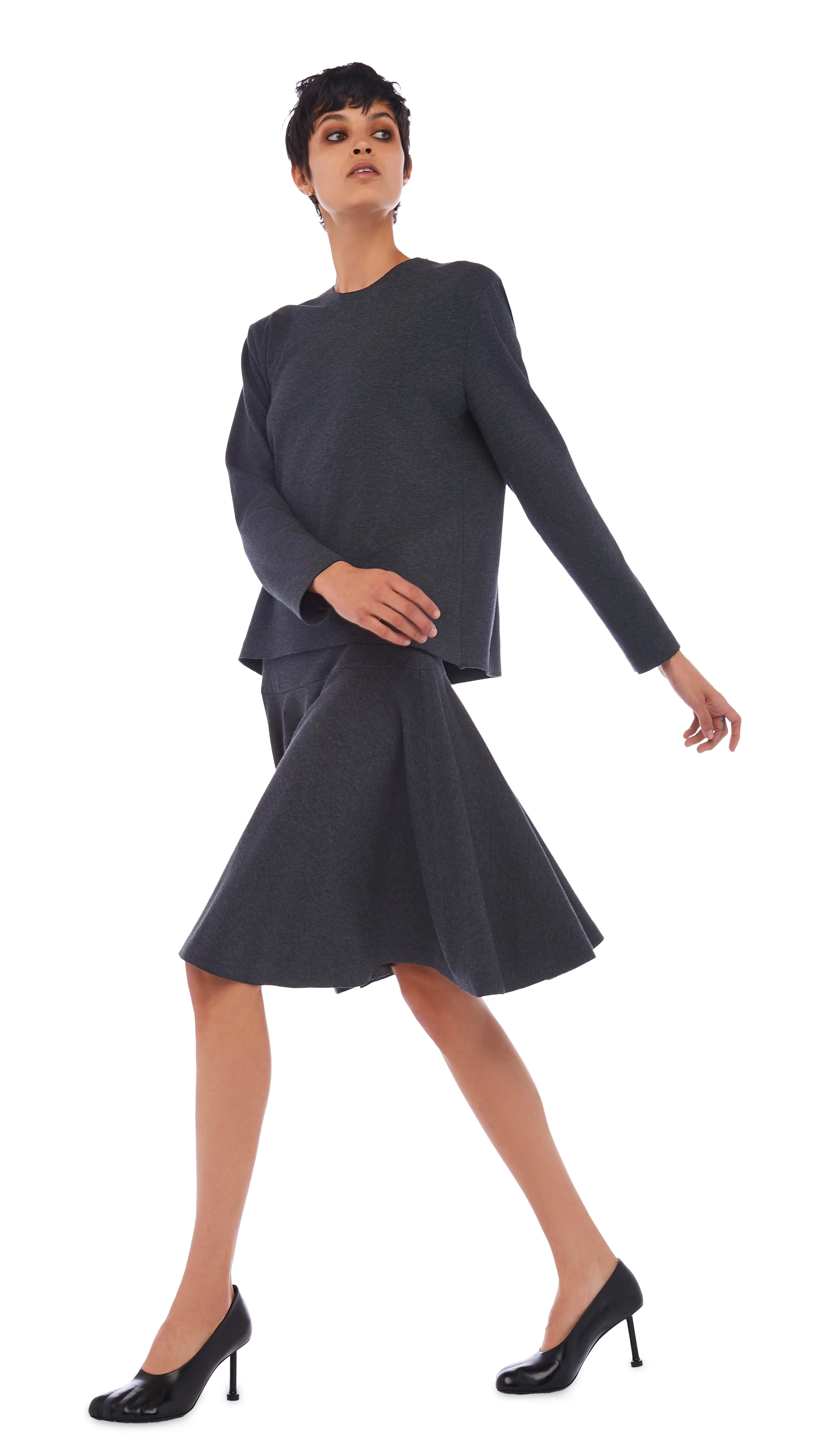 CROPPED BOYFRIEND CREW TOP sold by Norma Kamali product image thumbnail 5