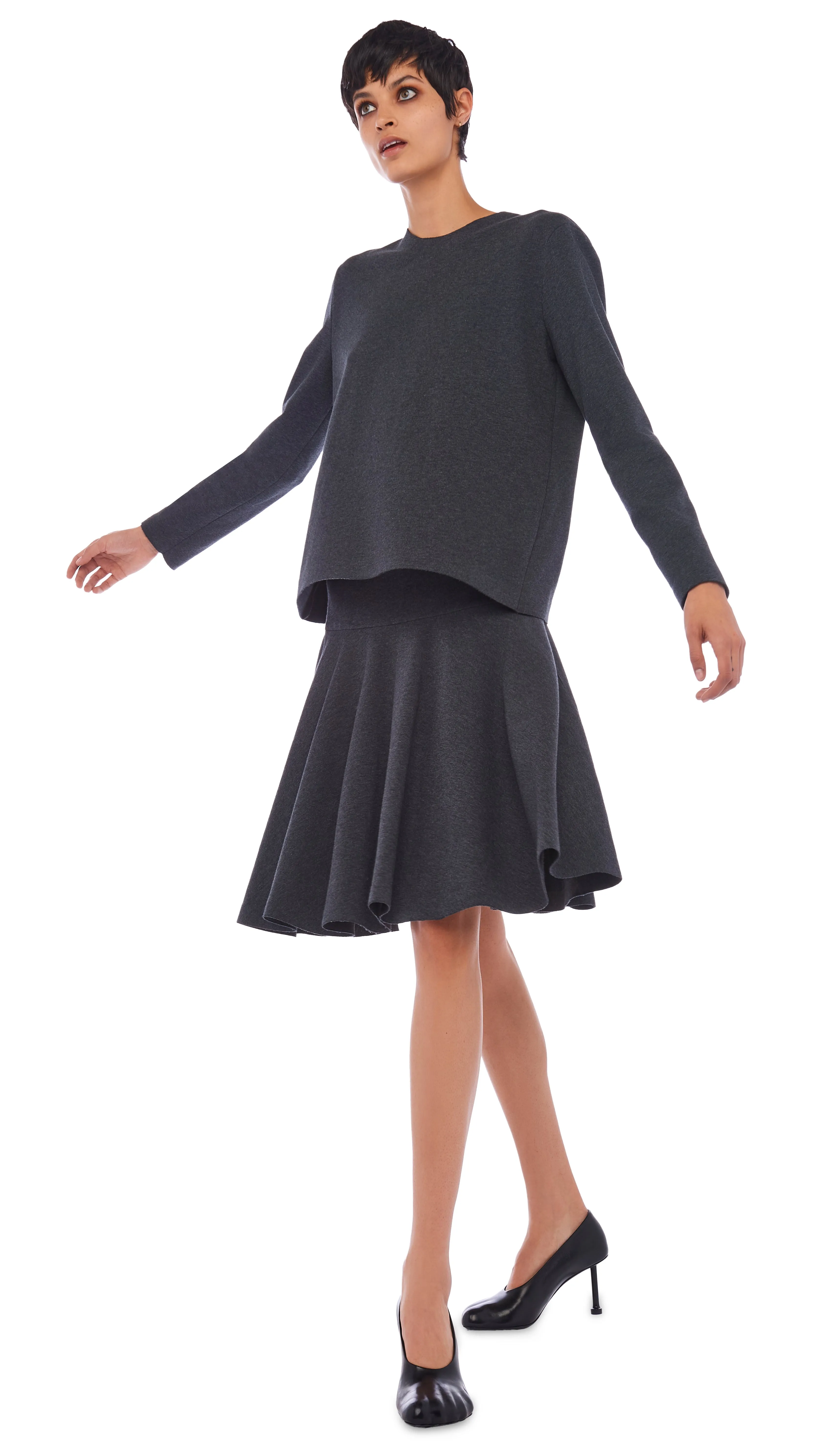 CROPPED BOYFRIEND CREW TOP sold by Norma Kamali product image thumbnail 4