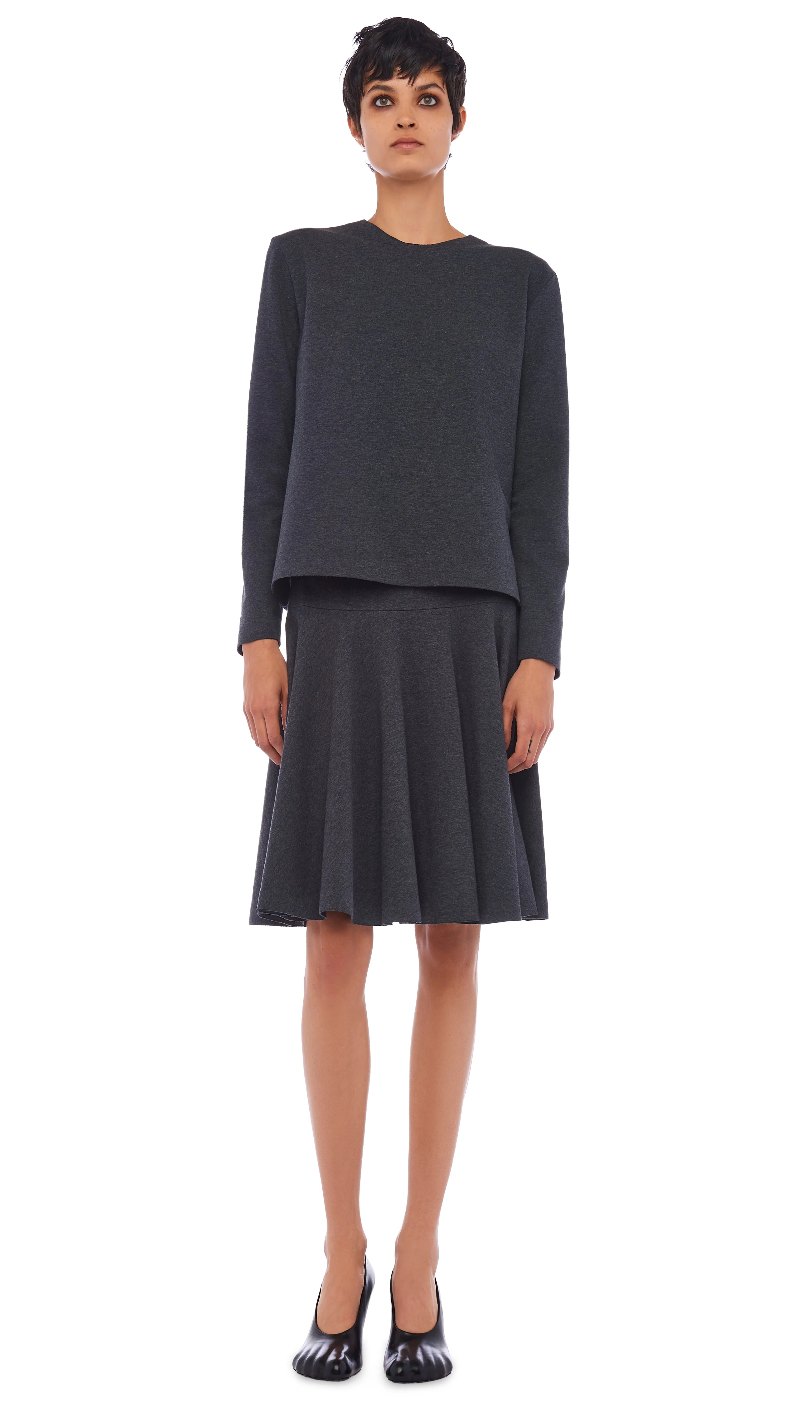 CROPPED BOYFRIEND CREW TOP sold by Norma Kamali