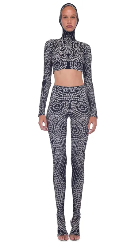 TURTLE SKULL CAP CROP TOP made by Norma Kamali