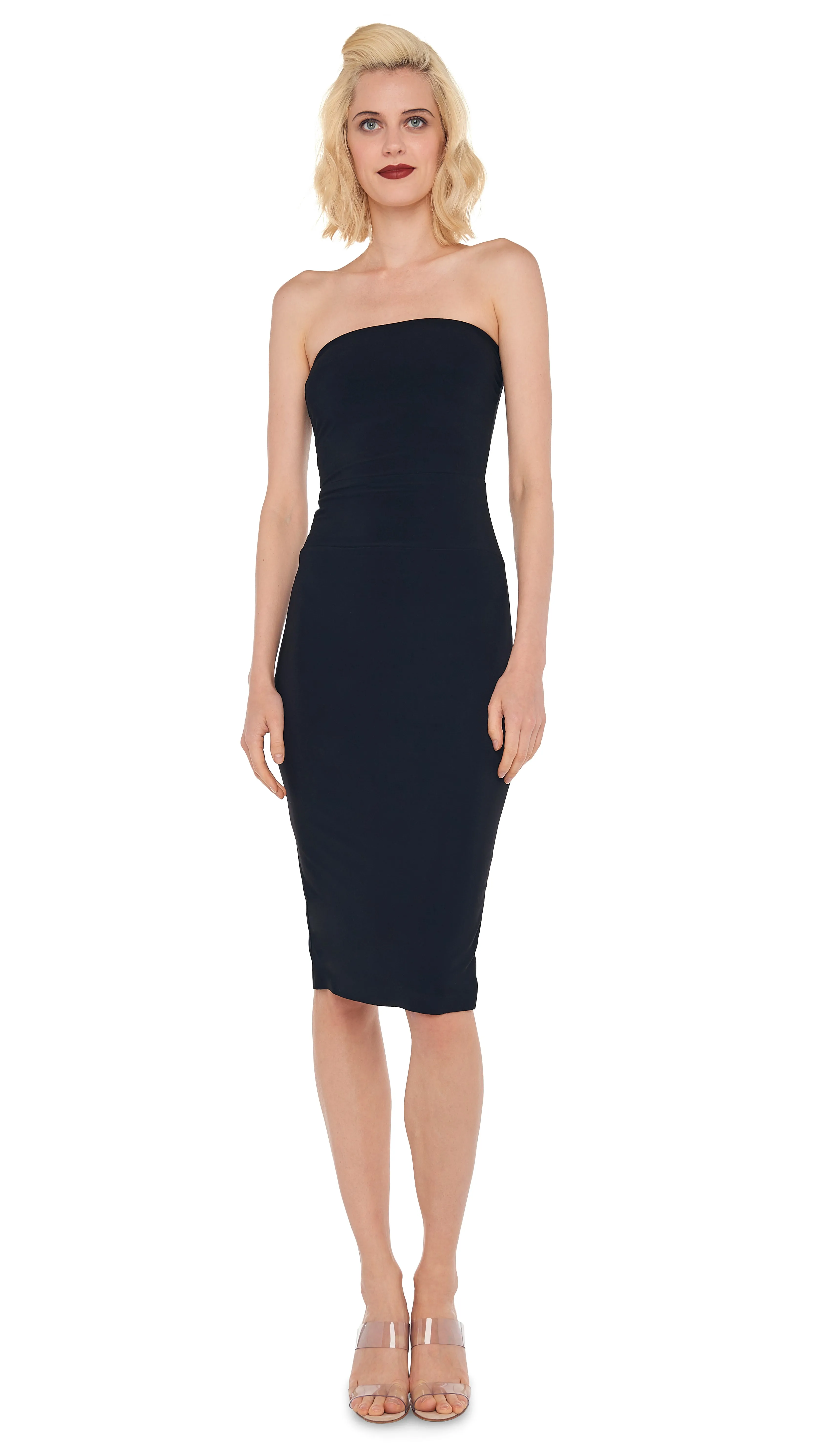 STRAPLESS DRESS TO KNEE sold by Norma Kamali