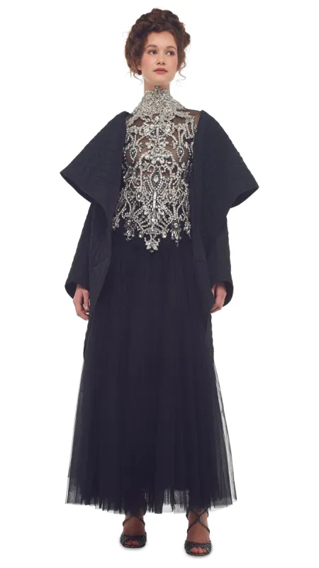 QUILTED SHAWL COLLAR COAT sold by Norma Kamali