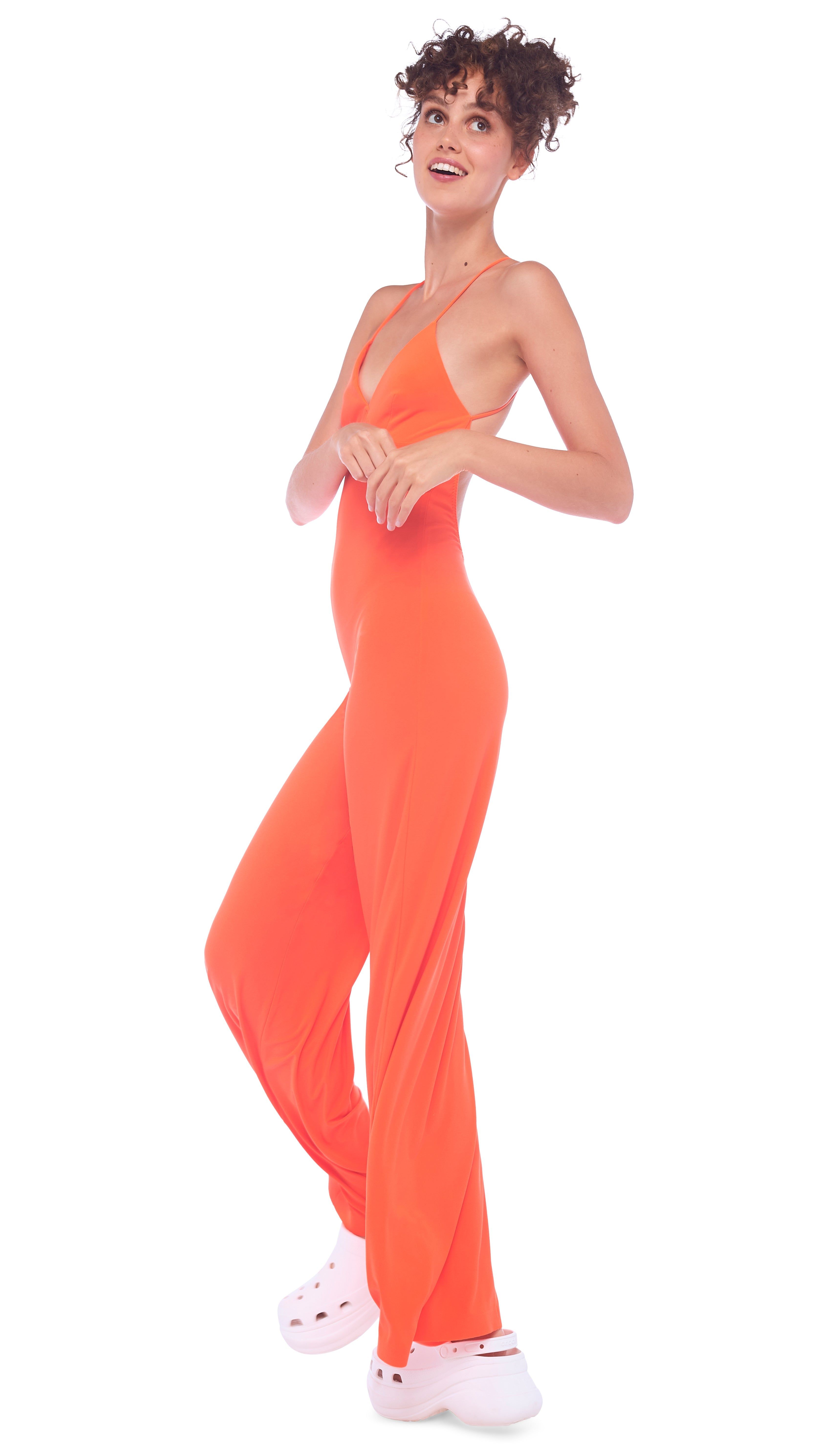 LOW BACK SLIP JUMPSUIT sold by Norma Kamali product image thumbnail 5