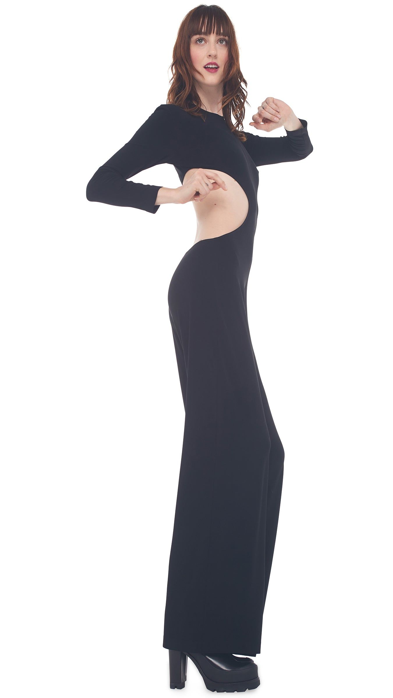 SIDE CUT OUT JUMPSUIT sold by Norma Kamali product image thumbnail 4