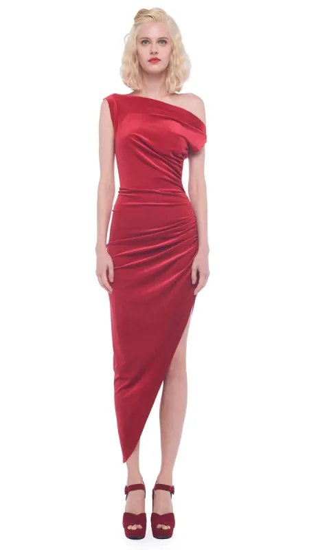 DROP SHOULDER SIDE DRAPE GOWN sold by Norma Kamali