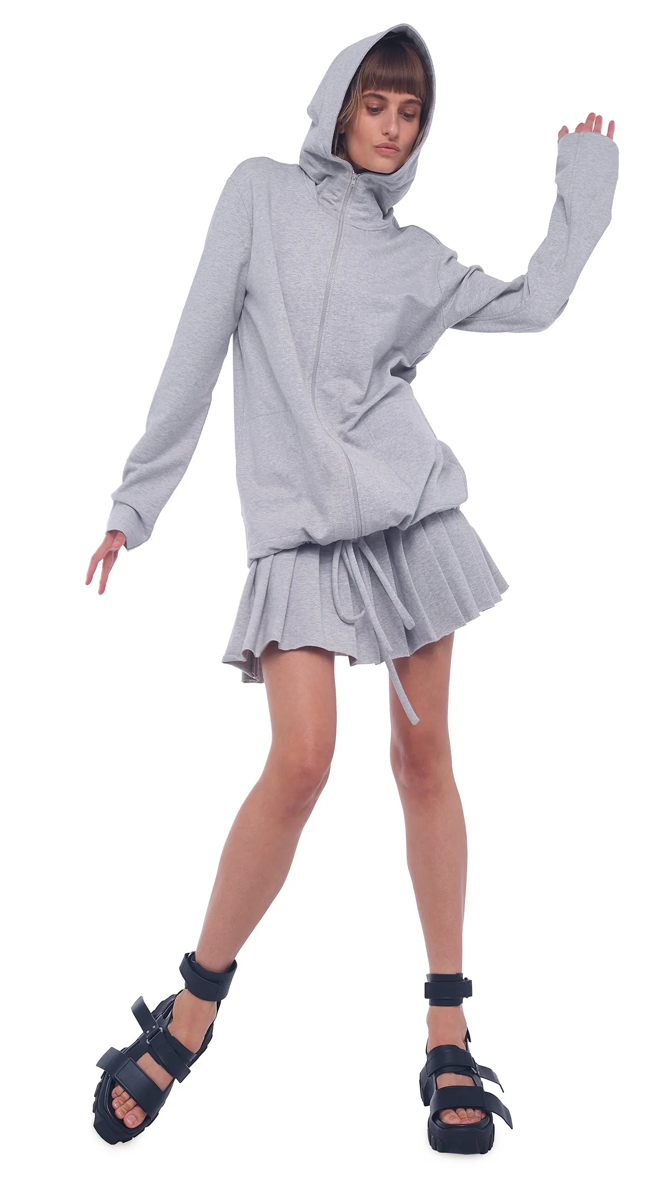 BOYFRIEND ZIP HOODIE TOP sold by Norma Kamali product image thumbnail 4