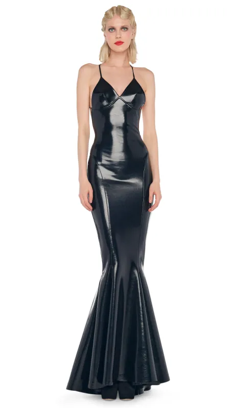 LOW BACK SLIP FISHTAIL GOWN sold by Norma Kamali
