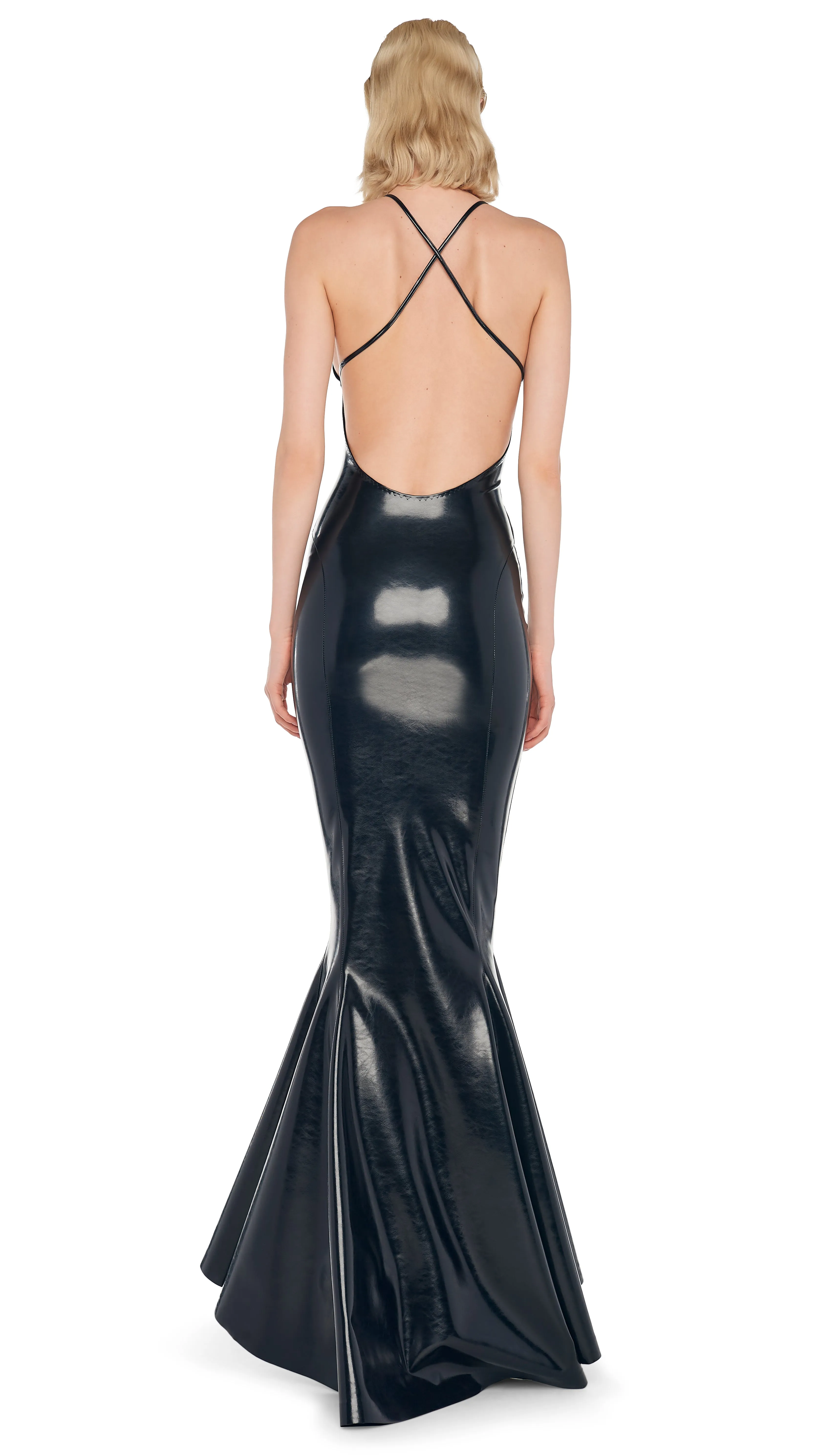 LOW BACK SLIP FISHTAIL GOWN sold by Norma Kamali product image thumbnail 3