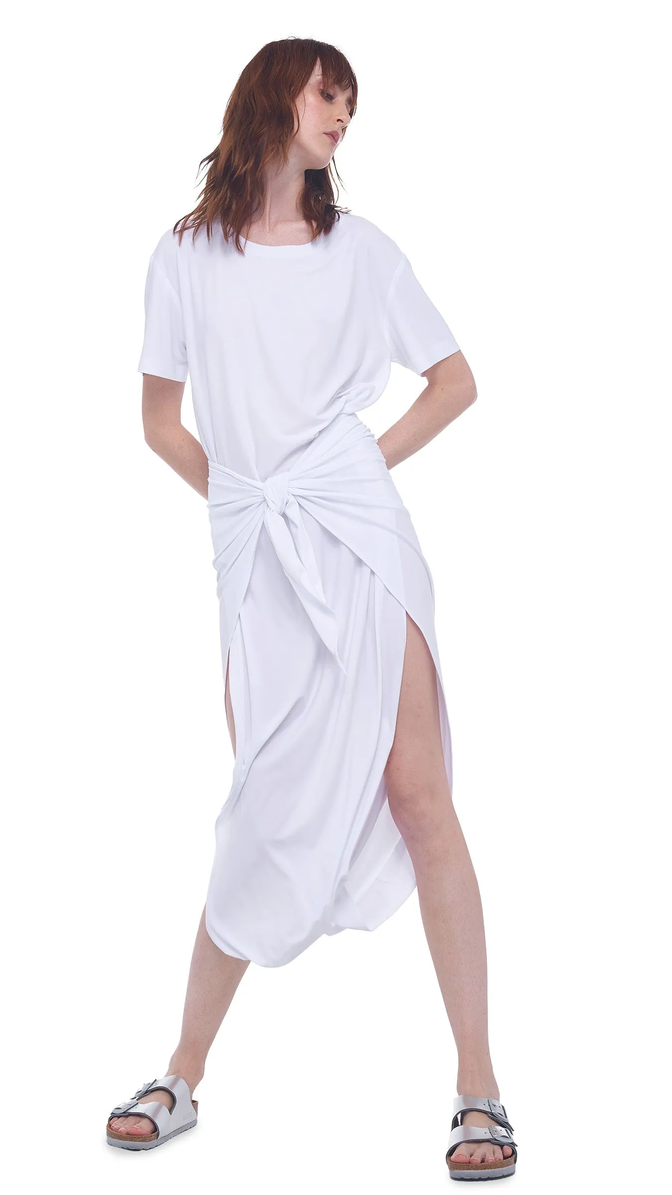 SHORT SLEEVE DIAPER DRESS sold by Norma Kamali product image thumbnail 4