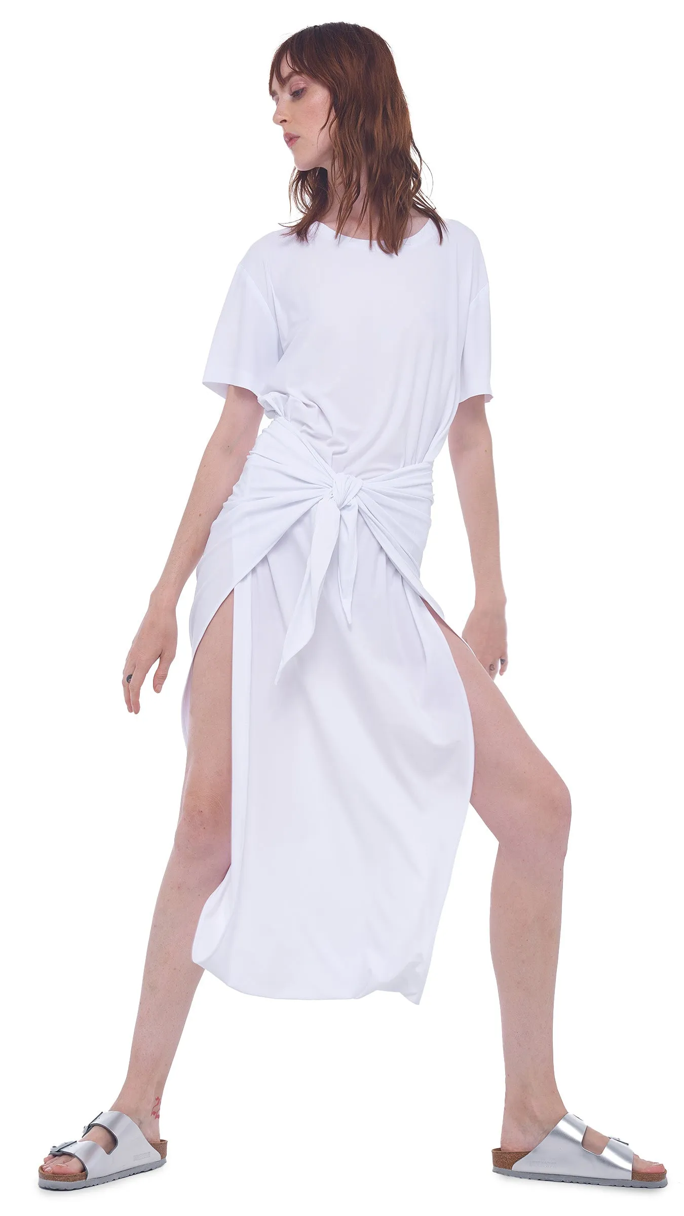 SHORT SLEEVE DIAPER DRESS sold by Norma Kamali product image thumbnail 5