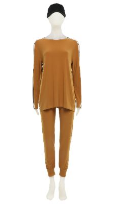 SIDE STRIPE BF CREW TOP sold by Norma Kamali