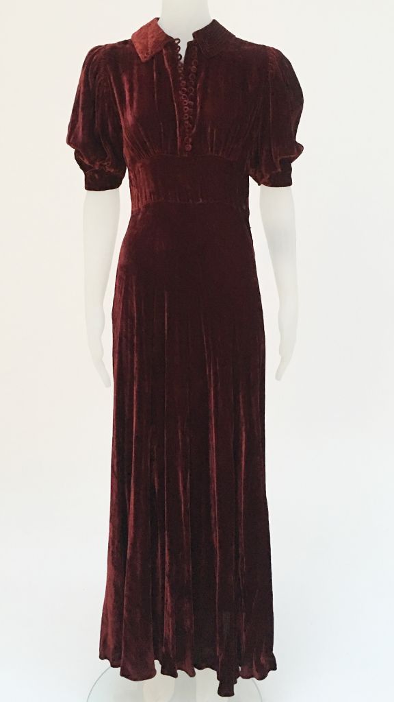 VELVET DRESS WITH PUFF SLEEVES AND TOGGLES sold by Norma Kamali
