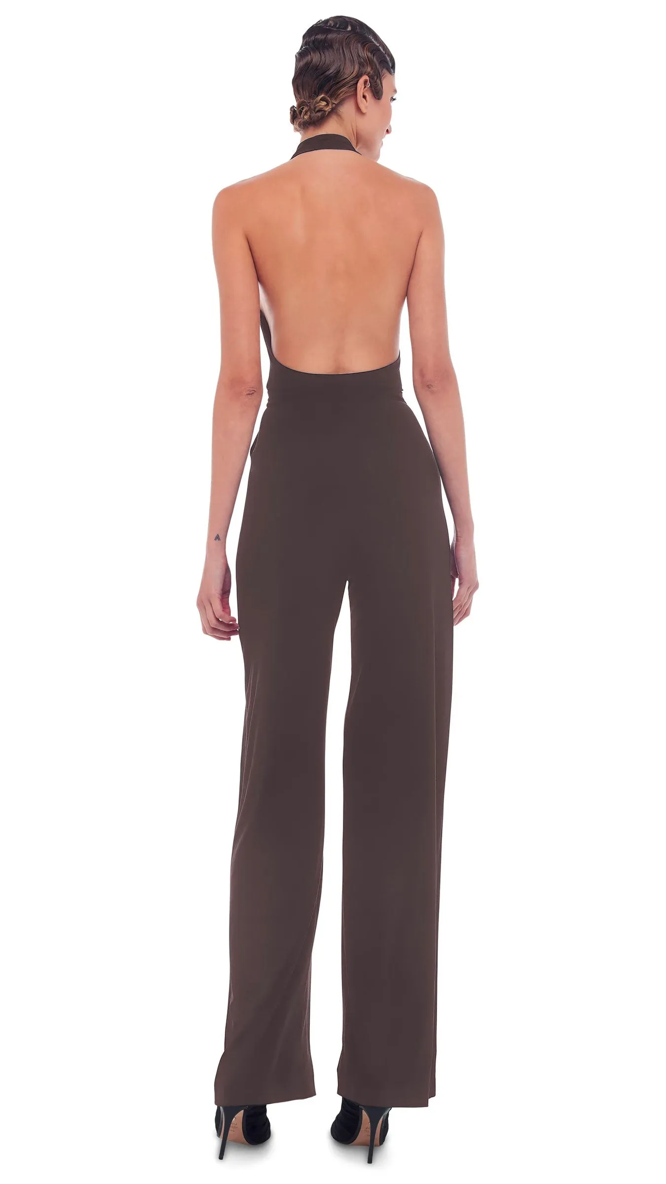 HALTER WRAP STRAIGHT LEG JUMPSUIT sold by Norma Kamali product image thumbnail 3