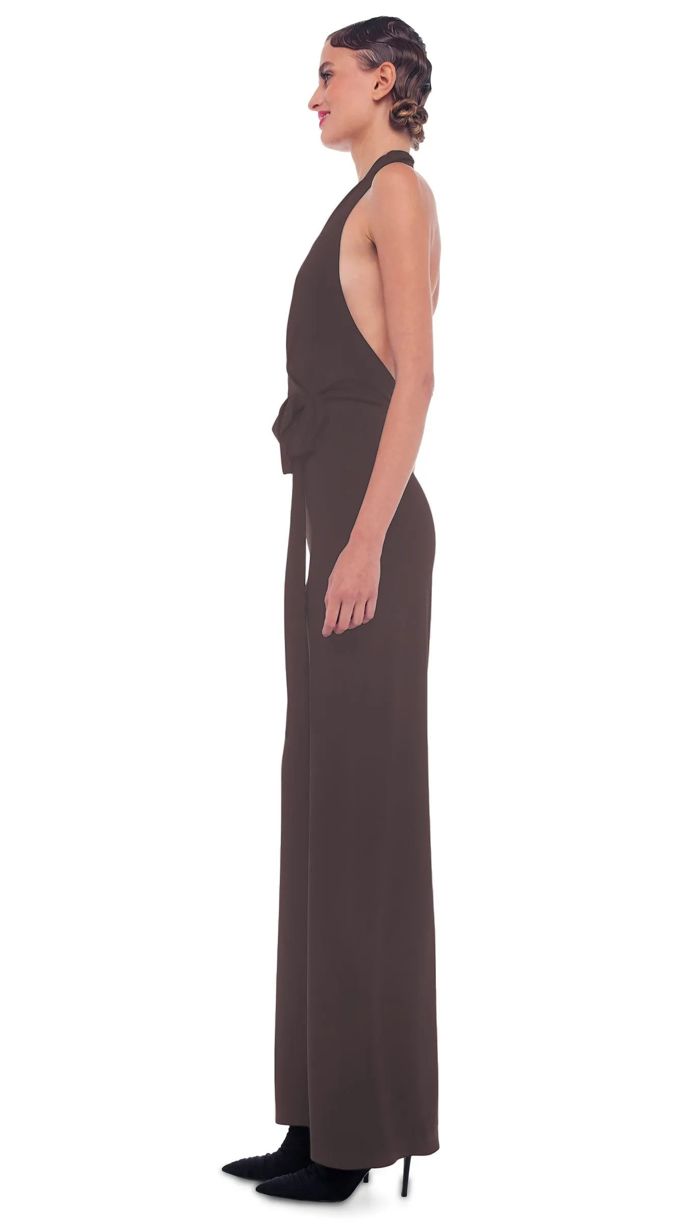 HALTER WRAP STRAIGHT LEG JUMPSUIT sold by Norma Kamali product image thumbnail 2