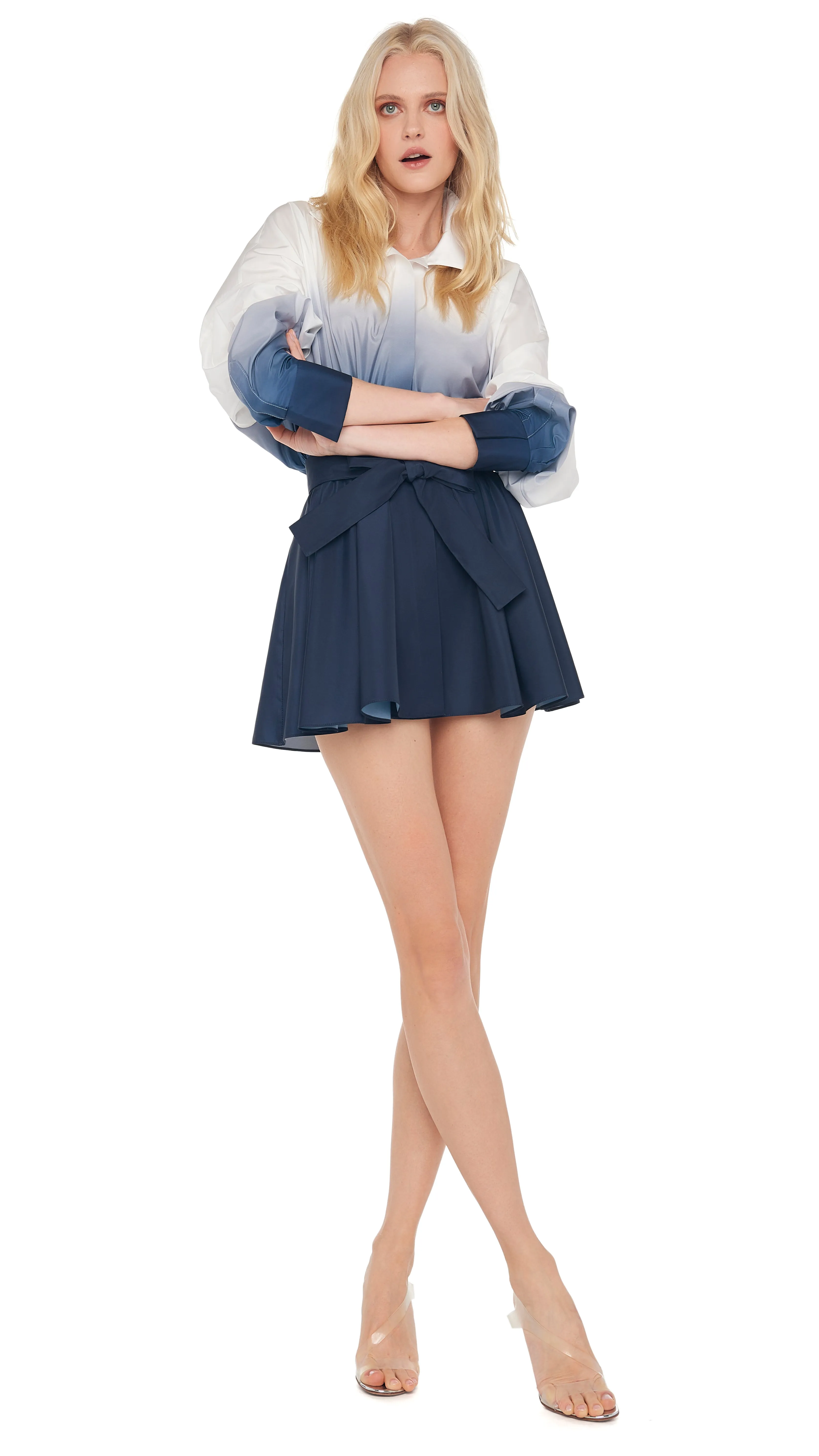 SUPER OS BF NK SHIRT FLARED MINI DRESS sold by Norma Kamali product image thumbnail 5