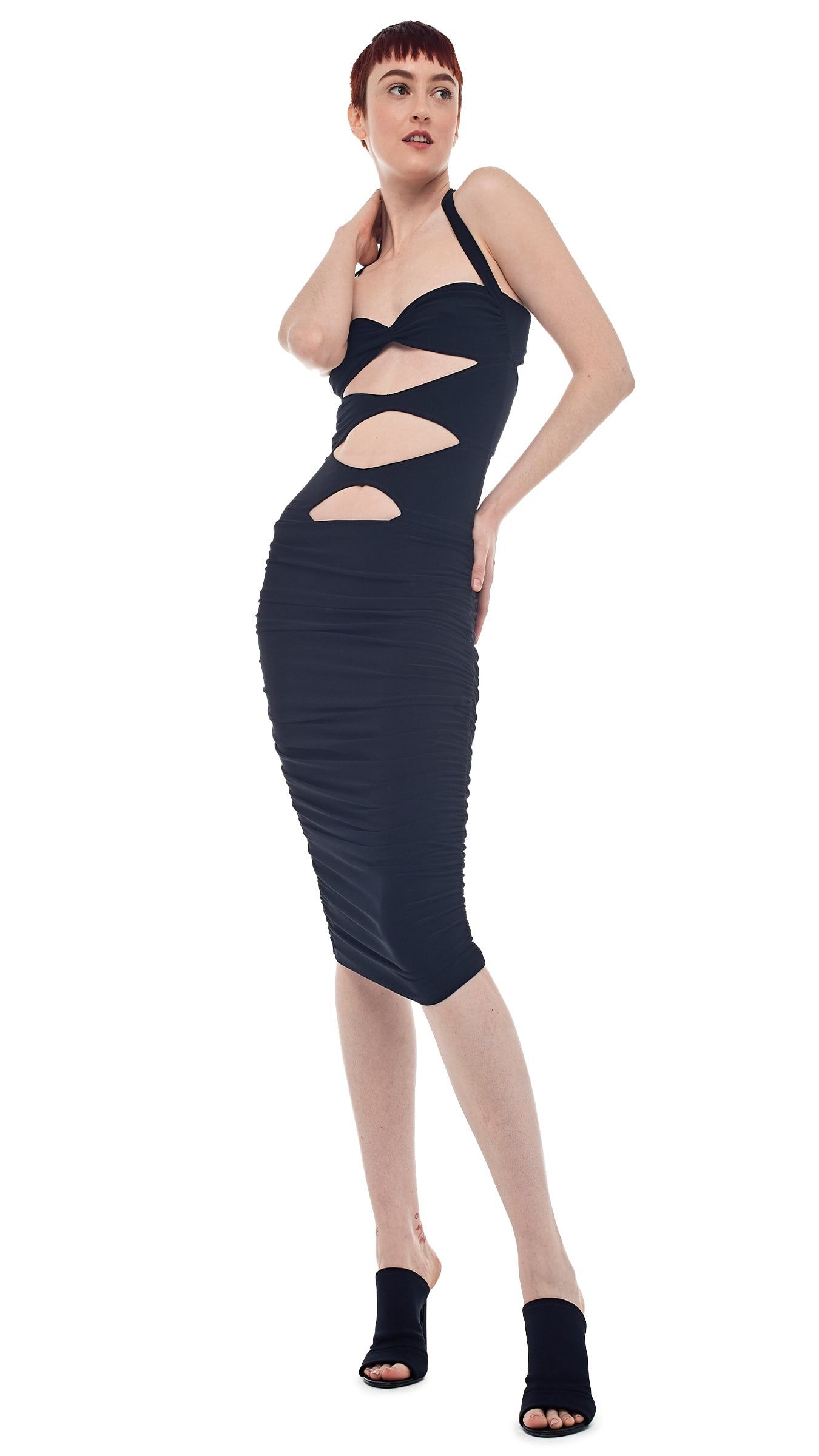 PEEKABOO DRESS TO KNEE sold by Norma Kamali product image thumbnail 5