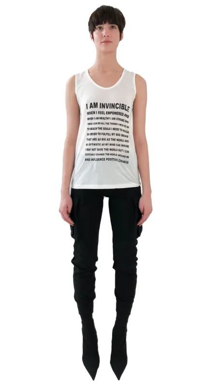 I AM INVINCIBLE TEE sold by Norma Kamali