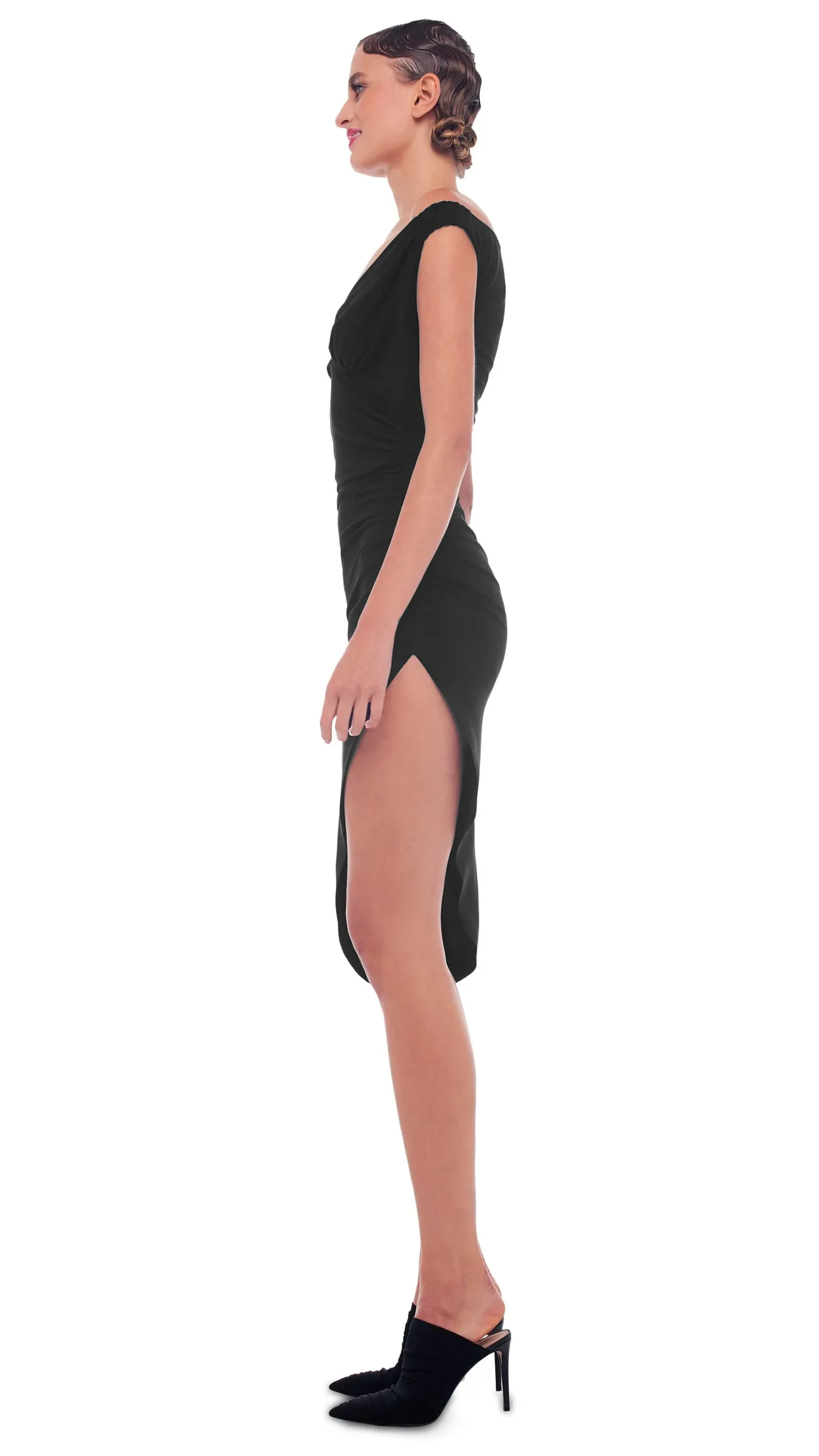 TARA SIDE DRAPE DRESS sold by Norma Kamali product image thumbnail 2
