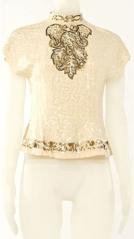 SEQUIN LEAF TOP sold by Norma Kamali