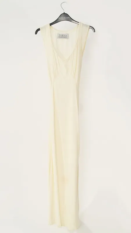 LONG VNECK DRESS WITH TIE BACK made by Norma Kamali