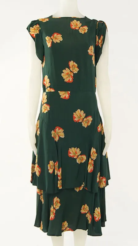 TIERED FLORAL DRESS sold by Norma Kamali