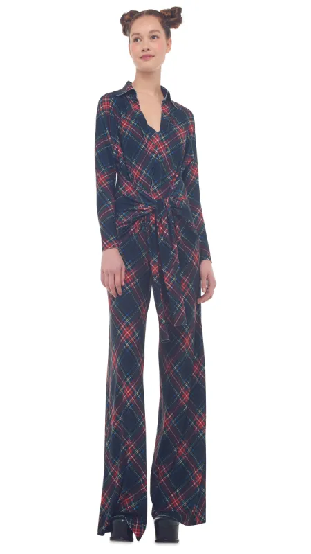 TY FRONT NK SHIRT JUMPSUIT sold by Norma Kamali