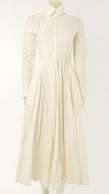 LONG SLEEVE EYELET DRESS sold by Norma Kamali