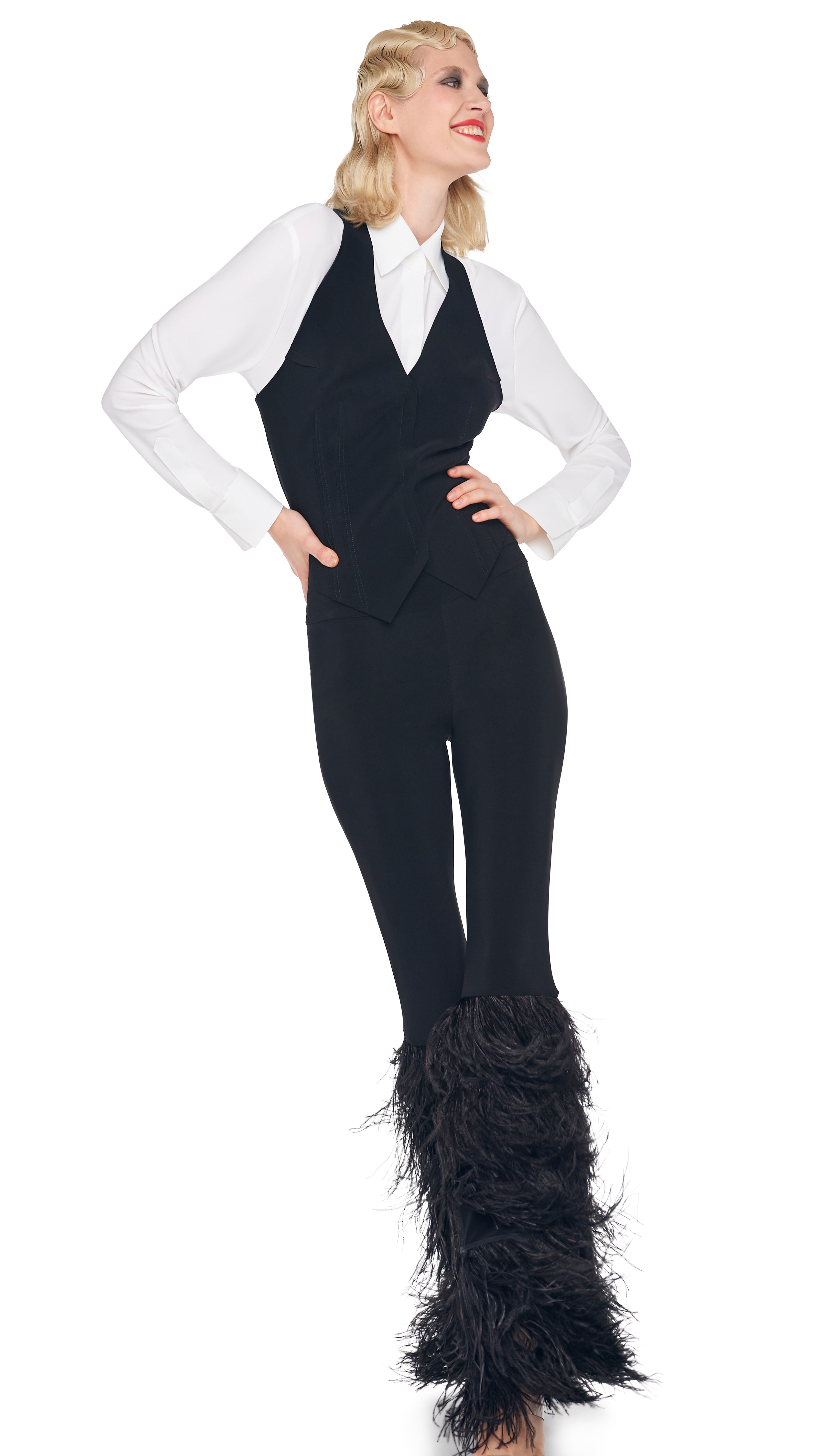 FEATHER FISHTAIL PANT sold by Norma Kamali product image thumbnail 4