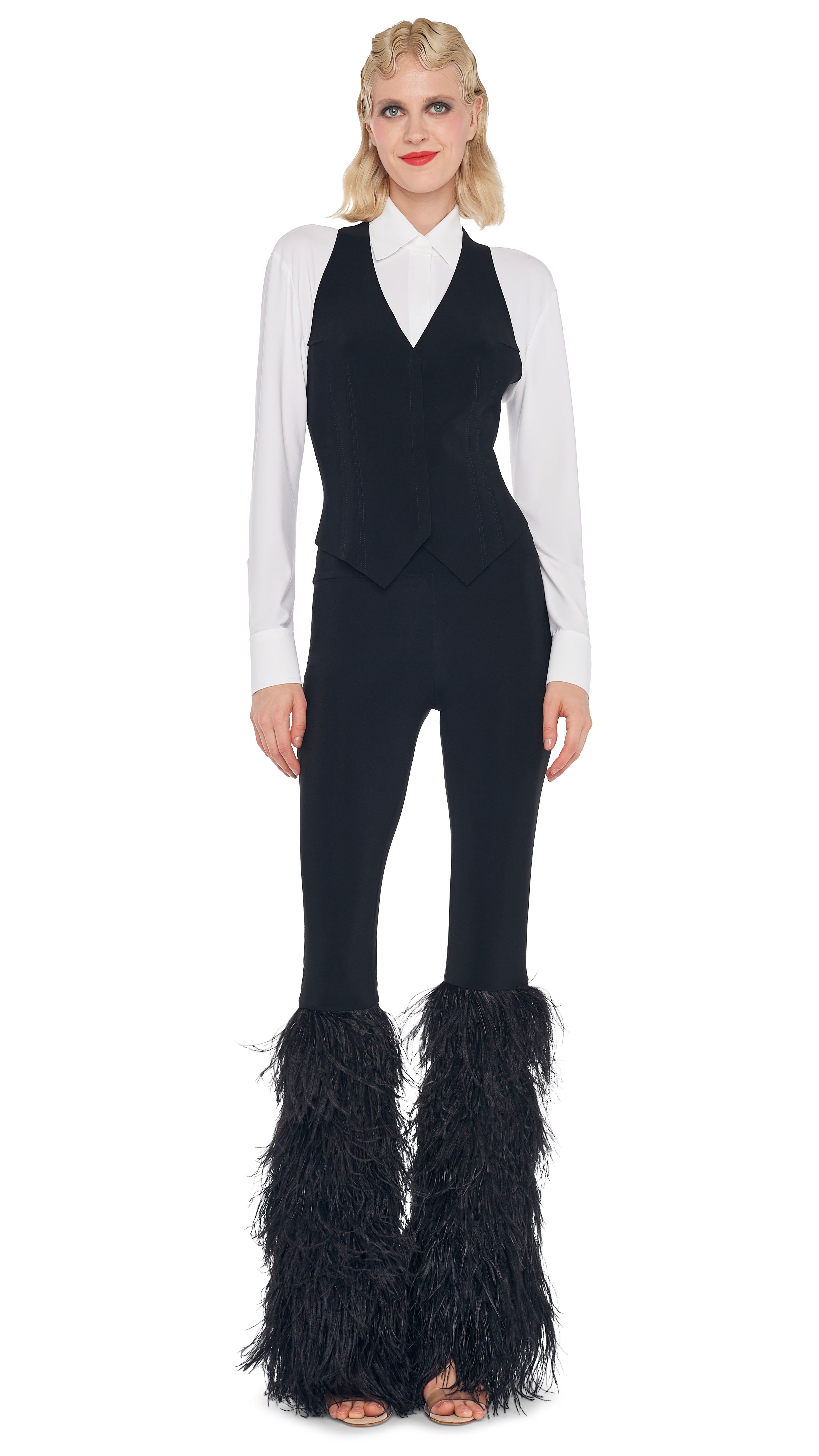 FEATHER FISHTAIL PANT sold by Norma Kamali