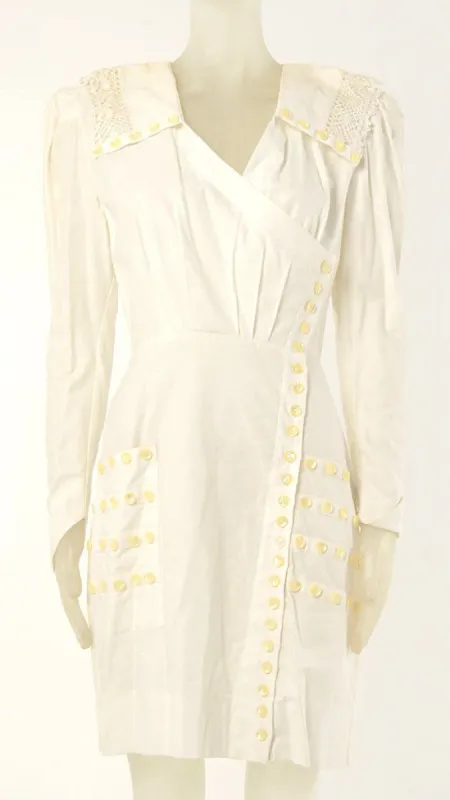 LONG SLEEVE BUTTON DRESS TO KNEE sold by Norma Kamali