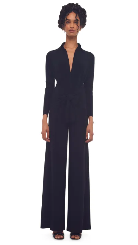 TY FRONT NK SHIRT JUMPSUIT sold by Norma Kamali